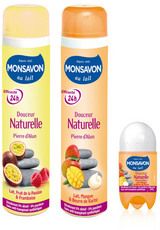 Déodorants douceur naturelle à la pierre d’alun, lait, mangue & beurre de karité et lait, fruit de la passion & framboise / Monsavon